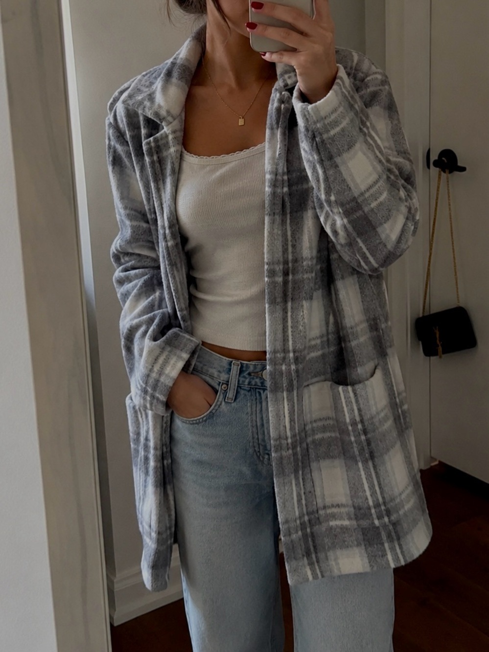 Long Gray & White Coat